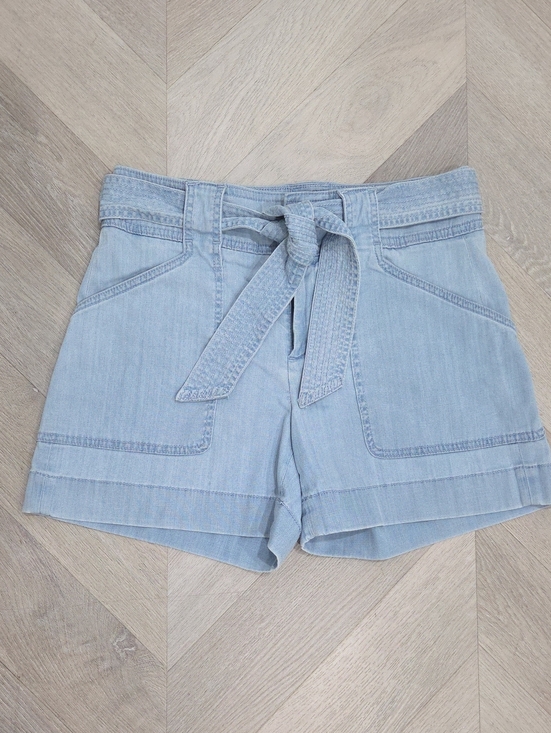 White House Black Market Pants - White House Black Market 5" Inseam High-Rise Tie-Waist Chambray Swing Shorts, 2